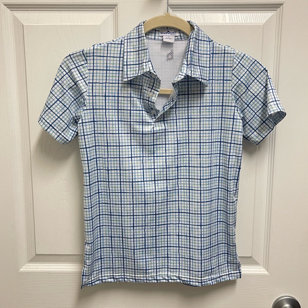 Blue Quail Plaid Fishing Polo